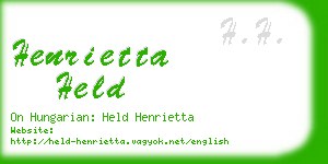 henrietta held business card